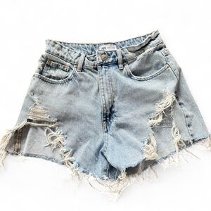 Zara Distressed Denim Shorts